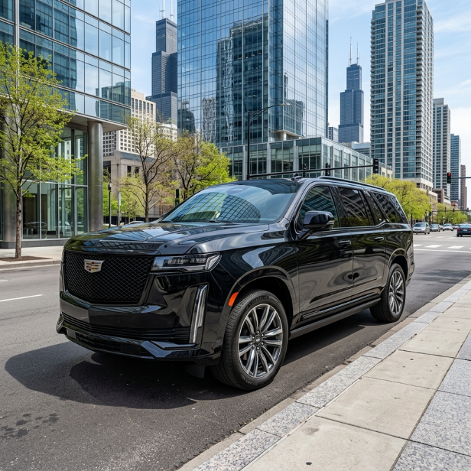 Cadillac Escalade luxury SUV for Midway Limo Service chauffeur service in Chicago